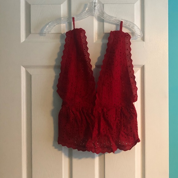 Shein Eyelet Embroidered Flounce Cami Top - Picture 1 of 4